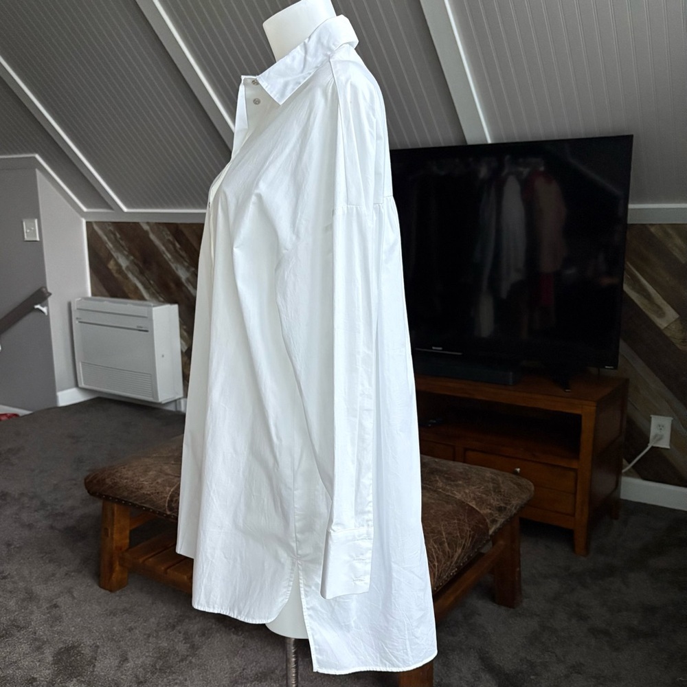 Zara White Button Down Poplin Dress Shirt - Picture 3 of 5